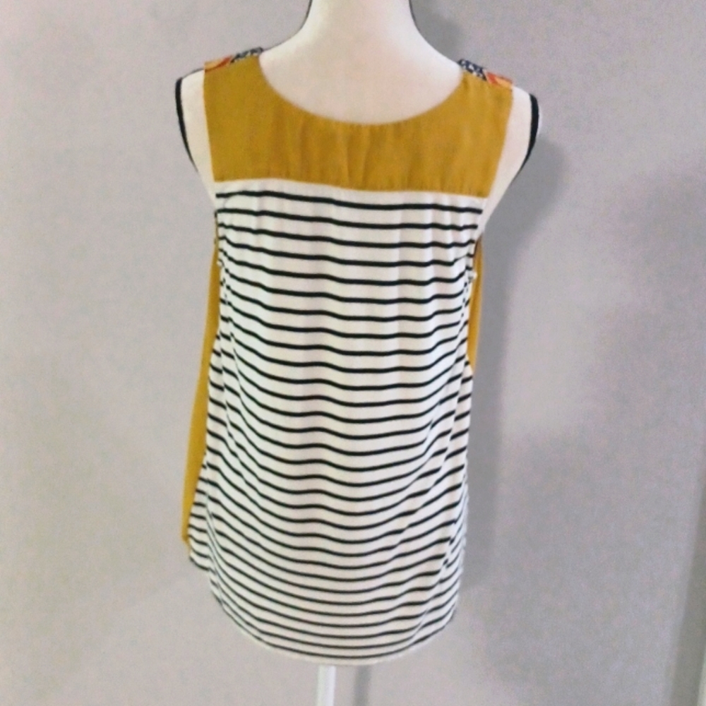 THML White Black Striped Tank with Yellow Panels and Orange Medallion Yoke - Picture 5 of 9